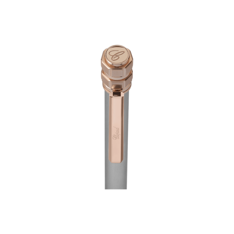 Chopard Brushed silver-toned metal with polish rose gold-toned cubes Ice Cube Pure ballpoint  detail view