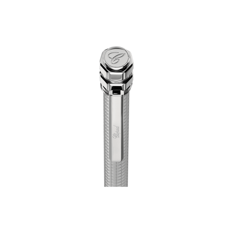 Chopard silver-toned metal with cubes motif barrel Ice Cube Pure ballpoint  detail view