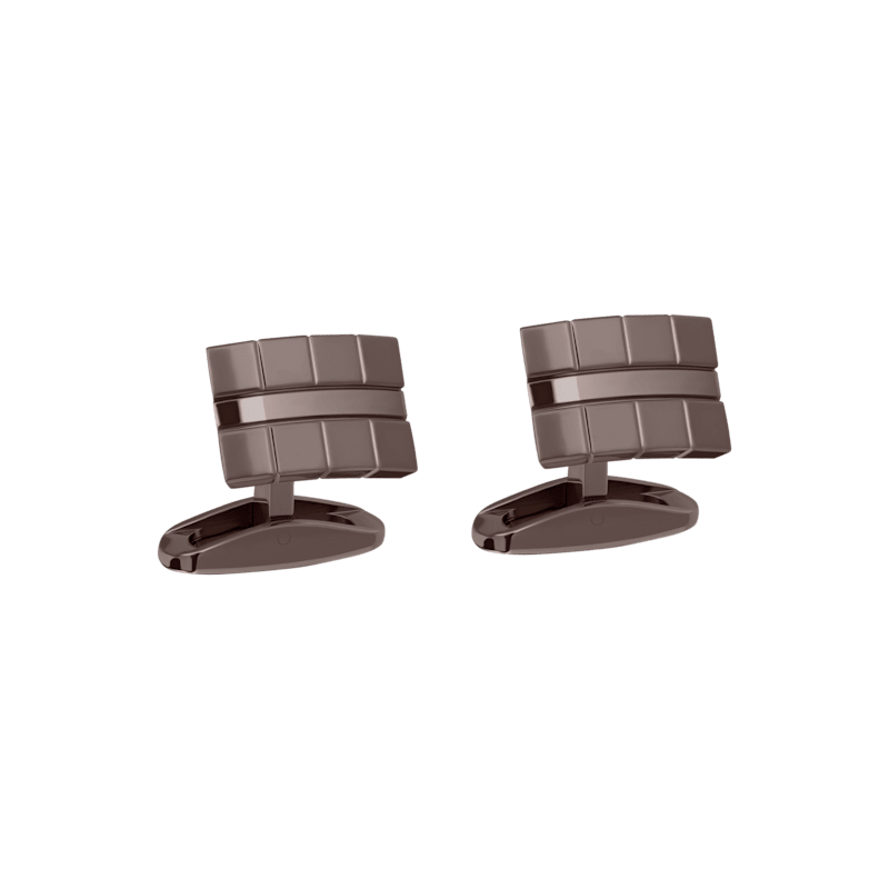 Chopard brushed bronze-toned stainless steel  Ice Cube cufflinks front view