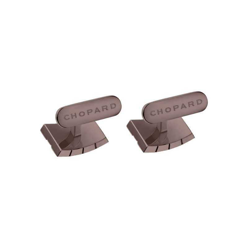 Chopard brushed bronze-toned stainless steel  Ice Cube cufflinks  back view