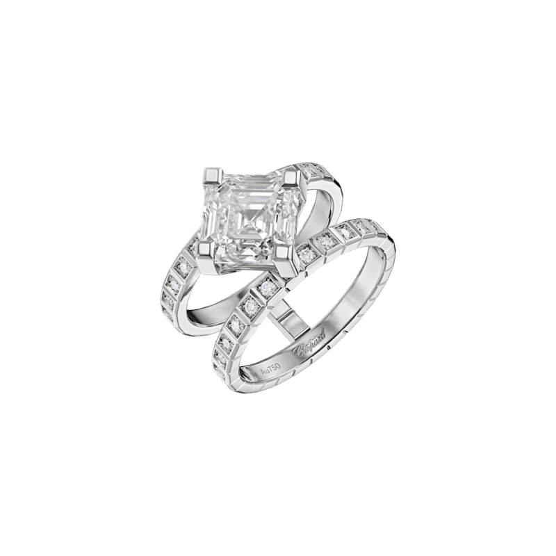 Chopard Anillo   Ice Cube  @82A599-1001 vista en tres cuartos