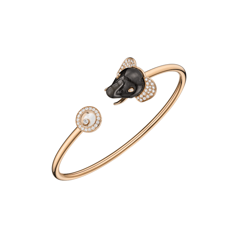 Chopard Diamond bracelet HAPPY DIAMONDS ELEPHANT @85A689-5200 3/4 view