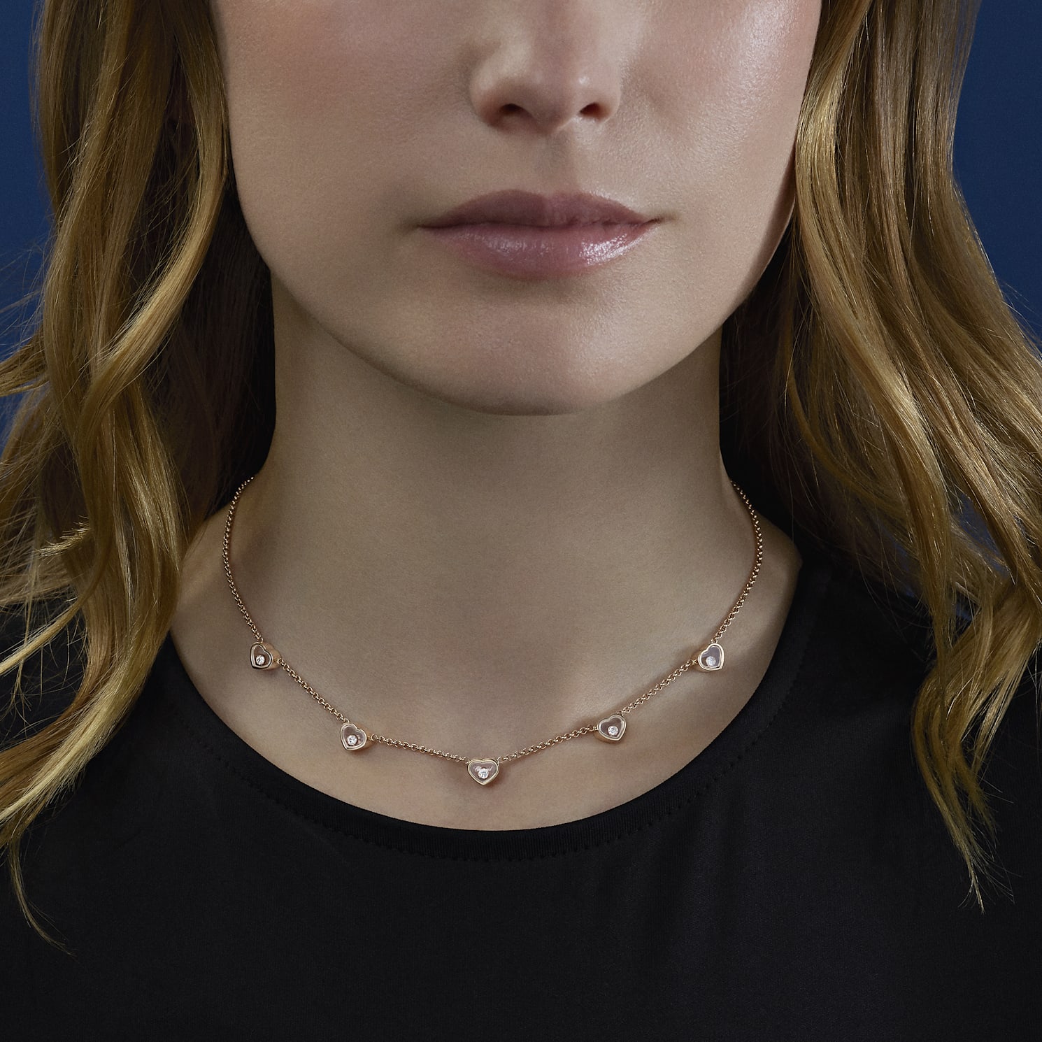 Chopard Diamond Necklace My Happy Hearts 81A088-5501 3/4 view