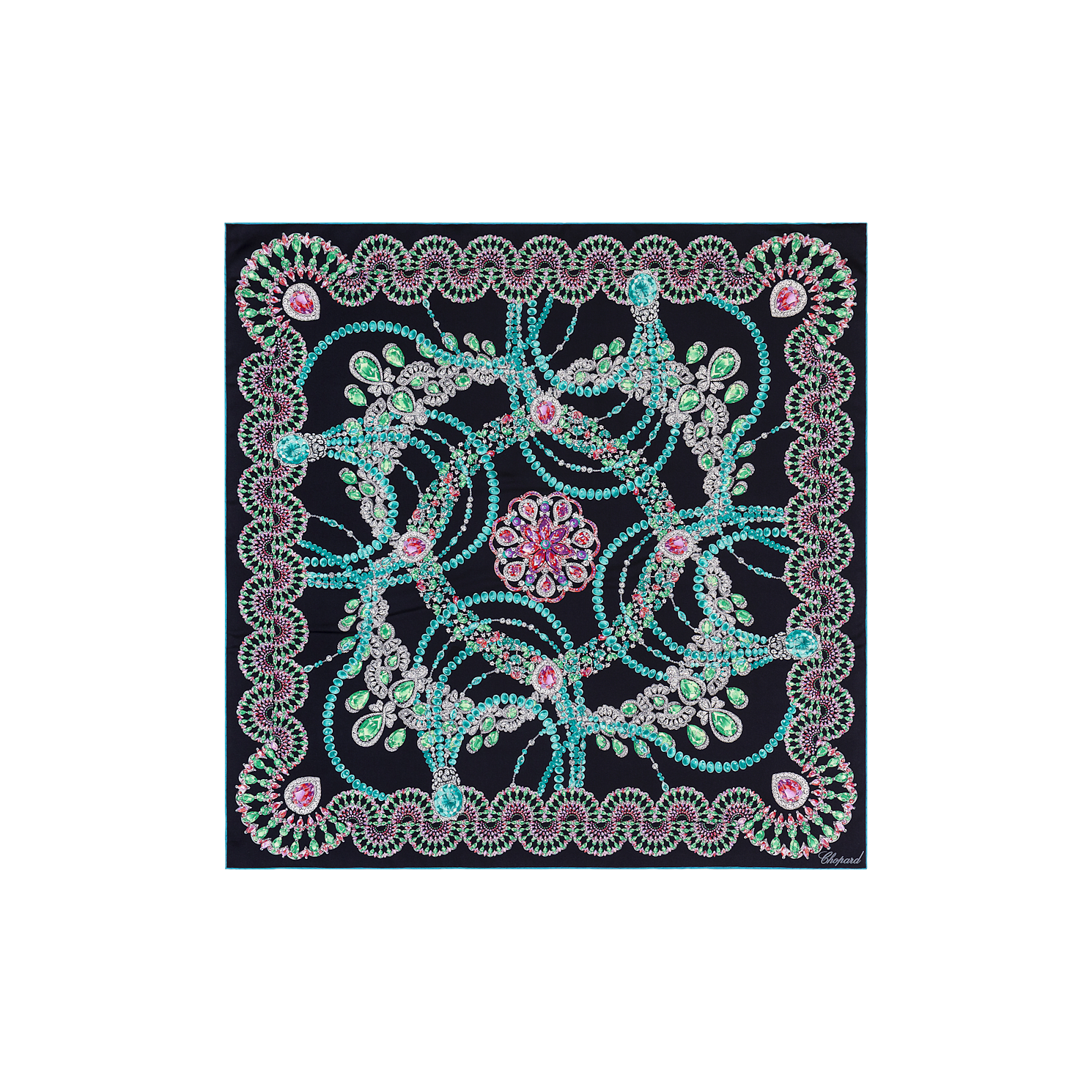 Enlarge Navy blue - 90x 90 cm (35.4&ldquo; x 35.4&rdquo;) Scarf flat view