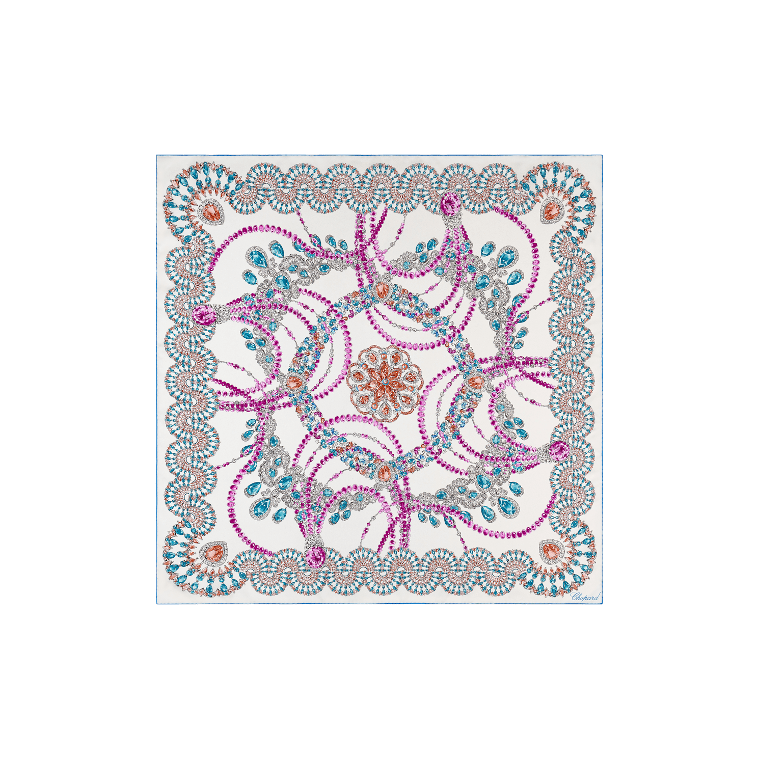 Enlarge White - 90 x 90 cm (35.4" x 35.4") Scarf flat view
