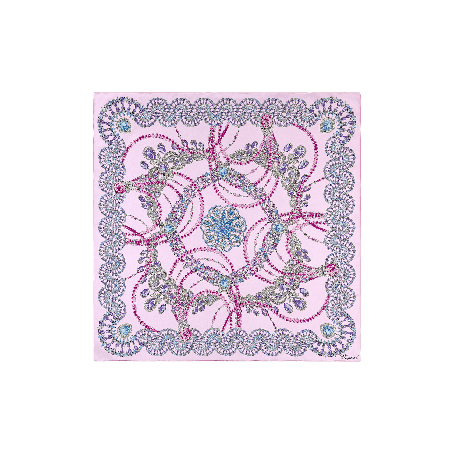 Enlarge Light pink - 90 x 90 cm (35.4" x 35.4") Scarf flat view