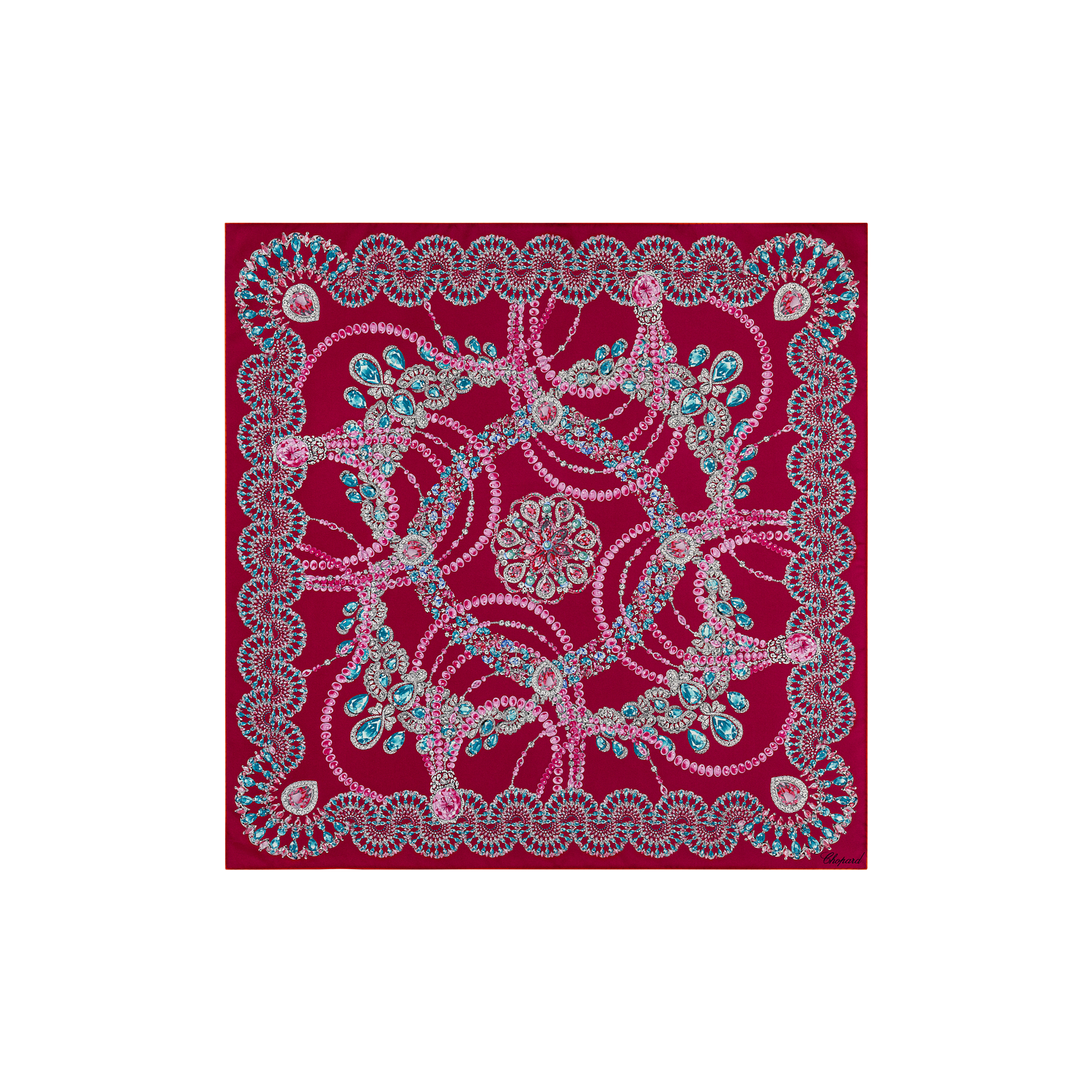 Enlarge Fuchsia - 90 x 90 cm (35.4" x 35.4") Scarf flat view