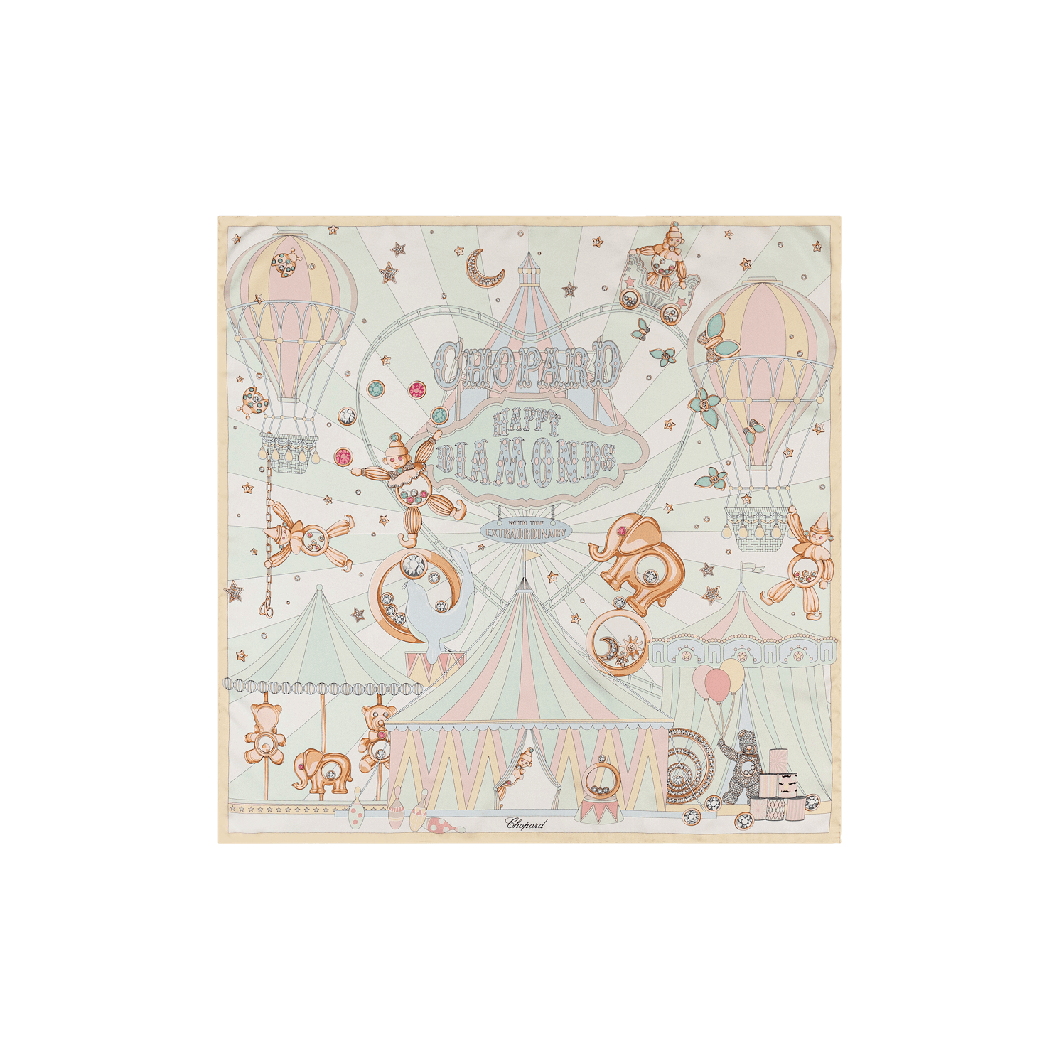 Enlarge White - 90 x 90 cm (35.4" x 35.4") Scarf flat view