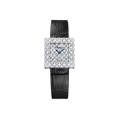 Vergr&ouml;&szlig;ern {0}Chopard Ice Cube Damen Diamant Uhr Vorderansicht