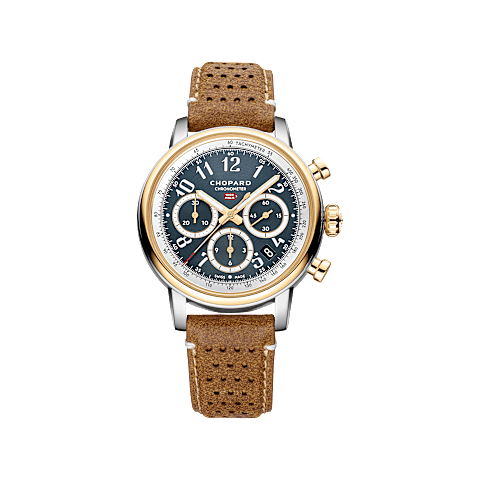 美品 正規純正 ショパール CHOPARD アリゲーターストラップ 茶19-16 ミッレ ミリア クラシック クロノグラフ ラグジュアリー ユニセックス