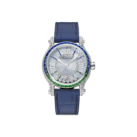 放大 {0}Chopard Happy Sport腕表 女士 钻石 腕表 正面视图