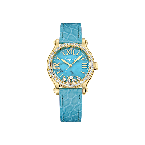 Vergr&ouml;&szlig;ern {0}Chopard Happy Sport Damen Diamant Uhr Vorderansicht