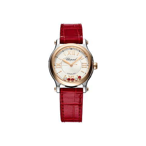 Vergr&ouml;&szlig;ernChopard Happy Sport Damen Diamant Uhr Vorderansicht