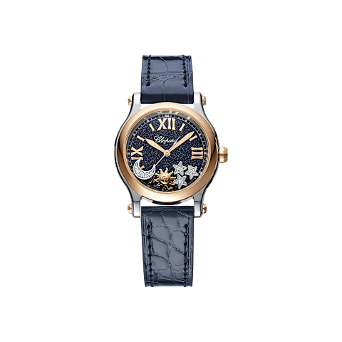 放大 {0}Chopard Happy Sport腕表 女士 钻石 腕表 正面视图