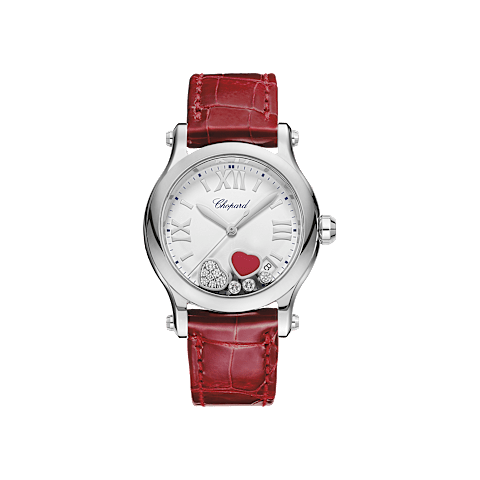 放大 {0}Chopard Happy Sport腕表 女士 钻石 腕表 正面视图