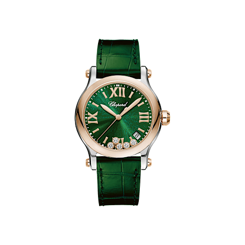 放大 {0}Chopard Happy Sport腕表 女士 钻石 腕表 正面视图