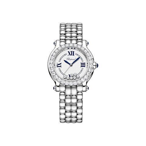 放大 {0}Chopard Happy Sport腕表 中性 钻石 腕表 正面视图