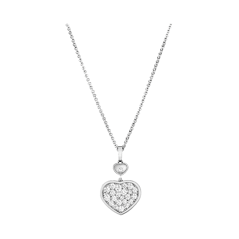Enlarge {0}Chopard - Diamond Pendant Happy Hearts 797482-1009 front view