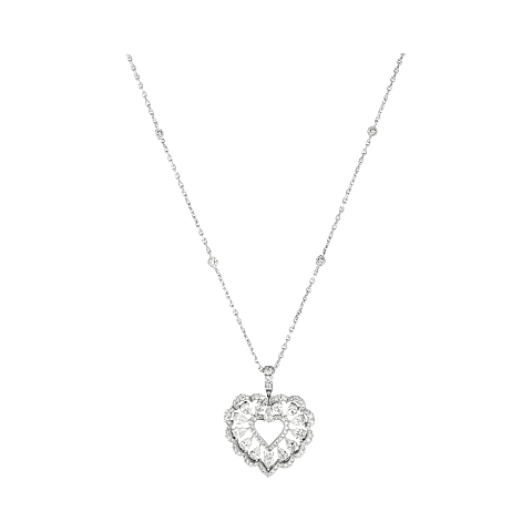 Enlarge {0}Chopard - Diamond Pendant Precious Lace C&oelig;ur 798352-1001 front view
