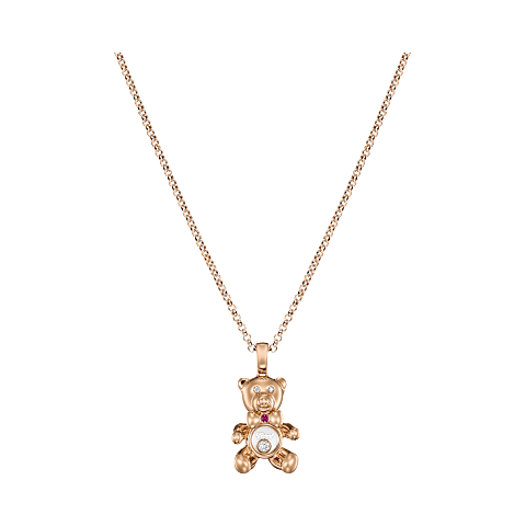 확대 {0}Chopard - 다이아몬드 펜던트 해피 다이아몬드 테디베어 79A188-5001 정면 뷰