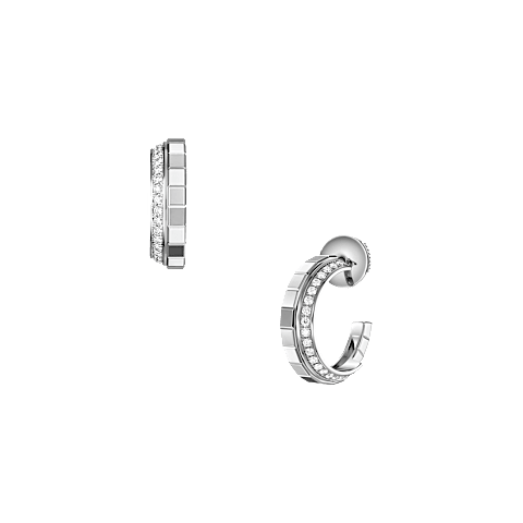 Увеличить {0}Chopard - Серьги с бриллиантами Ice Cube 837008-1001 Вид спереди и 3/4