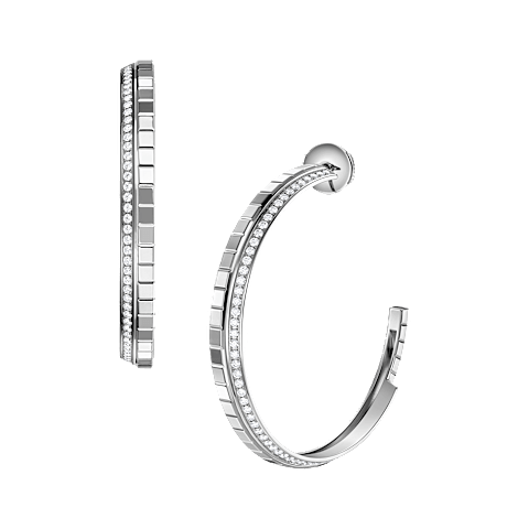 Enlarge {0}Chopard - Diamond Earrings Ice Cube 837008-1002 front & 3/4 view