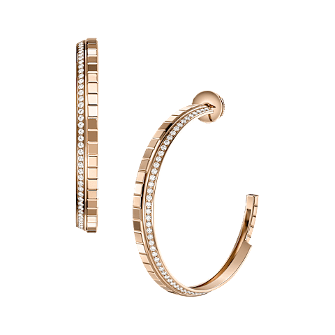 تكبير {0}Chopard - ألماس أقراط آيس كيوب 837008-5002 عرض أمامي و3/4