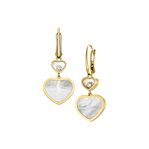 Vergr&ouml;&szlig;ernChopard - Diamant Ohrringe Happy Hearts 837482-0310 Vorder- und 3/4-Ansicht