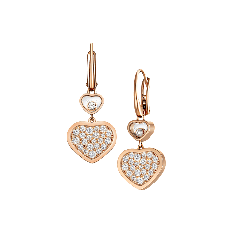 Увеличить {0}Chopard - Серьги Happy Hearts 837482-5009 Вид спереди и 3/4