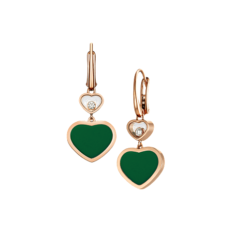 Enlarge {0}Chopard - Diamond Earrings Happy Hearts 837482-5011 front & 3/4 view