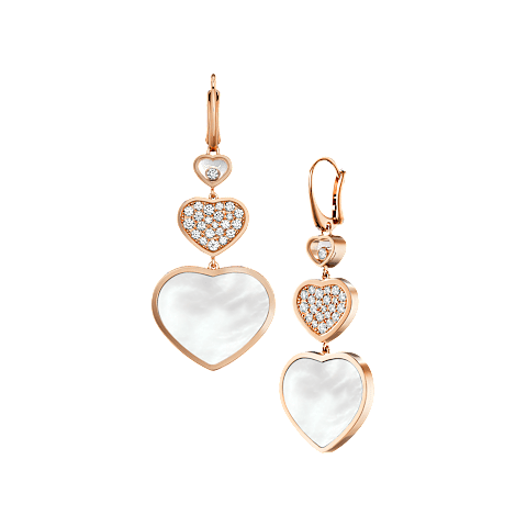 Enlarge {0}Chopard - Earrings Happy Hearts 837482-5316 front & 3/4 view
