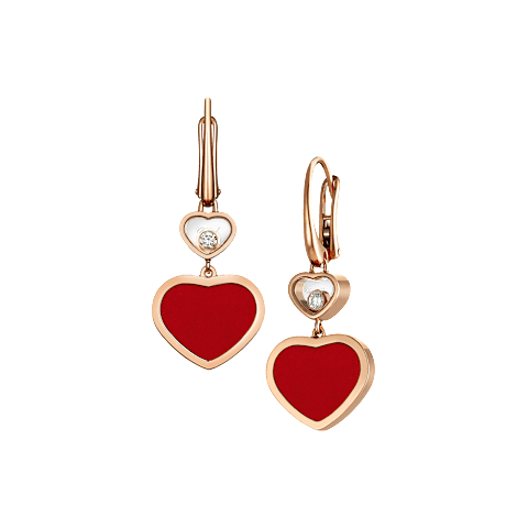 IngrandisciChopard - Orecchini Diamanti Happy Hearts 837482-5810 Vista frontale e 3/4