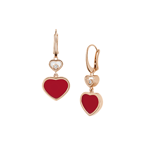 Vergr&ouml;&szlig;ern {0}Chopard - Diamant Ohrringe Happy Hearts 837482-5820 Vorder- und 3/4-Ansicht