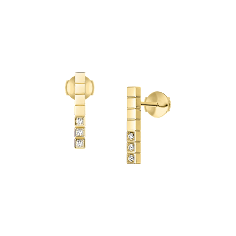 Enlarge {0}Chopard - Diamond Earrings Ice Cube 837702-0002 front & 3/4 view