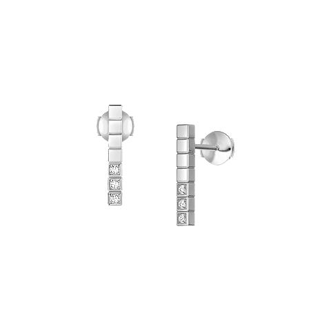 Vergr&ouml;&szlig;ern {0}Chopard - Diamant Ohrringe Ice Cube 837702-1002 Vorder- und 3/4-Ansicht