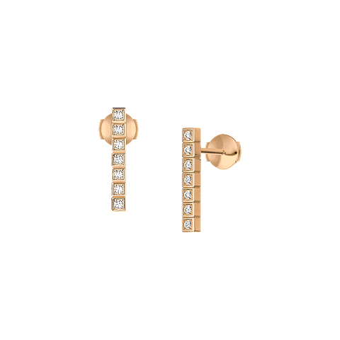 Ingrandisci {0}Chopard - Orecchini Diamanti Ice Cube 837702-5003 Vista frontale e 3/4