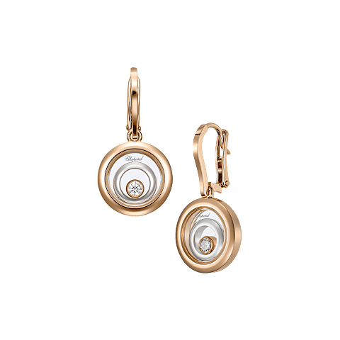 Vergr&ouml;&szlig;ern {0}Chopard - Diamant Ohrringe Happy Spirit 838230-9001 Vorder- und 3/4-Ansicht