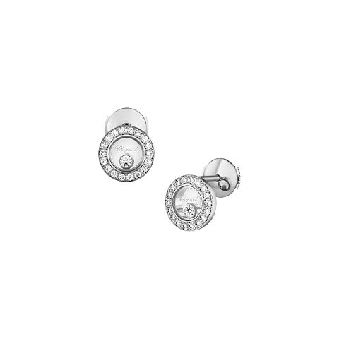 Vergr&ouml;&szlig;ern {0}Chopard - Diamant Ohrringe Happy Diamonds Icons 83A017-1201 Vorder- und 3/4-Ansicht