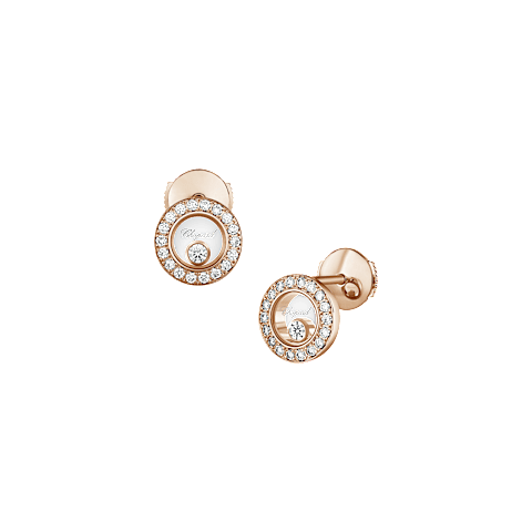 Vergr&ouml;&szlig;ern {0}Chopard - Diamant Ohrringe Happy Diamonds Icons 83A017-5201 Vorder- und 3/4-Ansicht