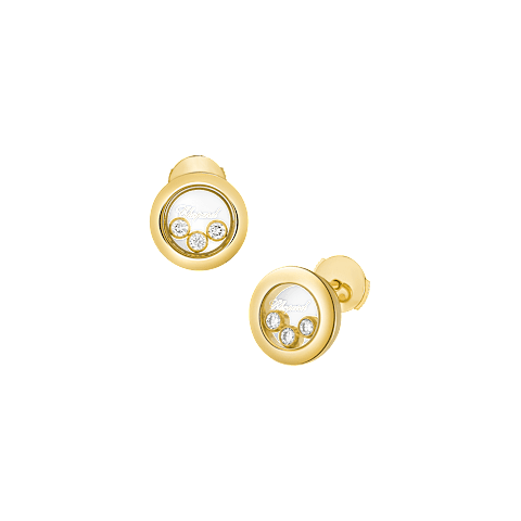 Enlarge {0}Chopard - Diamond Earrings Happy Diamonds Icons 83A018-0001 front & 3/4 view