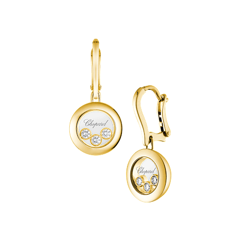 放大 {0}Chopard - 耳环 Happy Diamonds Icons 83A018-0301 正面及3/4视图