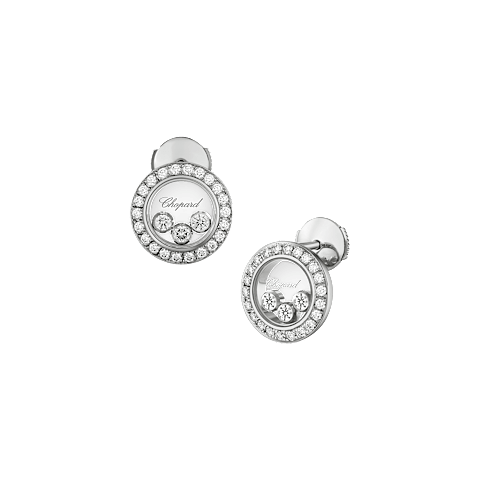 Vergr&ouml;&szlig;ern {0}Chopard - Diamant Ohrringe Happy Diamonds Icons 83A018-1201 Vorder- und 3/4-Ansicht