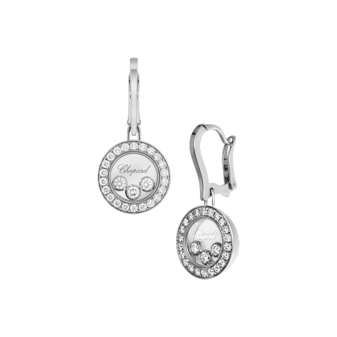 Vergr&ouml;&szlig;ern {0}Chopard - Diamant Ohrringe Happy Diamonds Icons 83A018-1401 Vorder- und 3/4-Ansicht