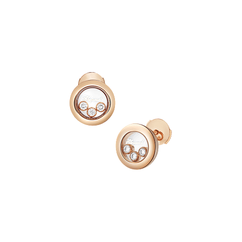 Vergr&ouml;&szlig;ern {0}Chopard - Diamant Ohrringe Happy Diamonds Icons 83A018-5001 Vorder- und 3/4-Ansicht