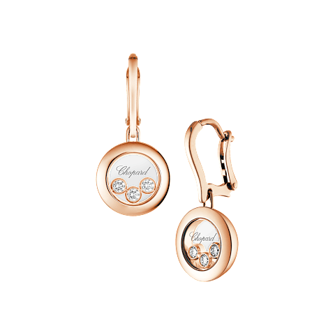 Vergr&ouml;&szlig;ern {0}Chopard - Ohrringe Happy Diamonds Icons 83A018-5301 Vorder- und 3/4-Ansicht