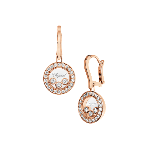放大 {0}Chopard - 钻石 耳环 Happy Diamonds Icons 83A018-5401 正面及3/4视图