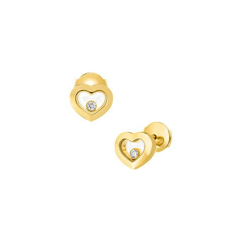 Ingrandisci {0}Chopard - Orecchini Diamanti Happy Diamonds Icons 83A054-0001 Vista frontale e 3/4