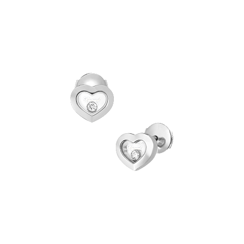 Enlarge {0}Chopard - Diamond Earrings Happy Diamonds Icons 83A054-1001 front & 3/4 view