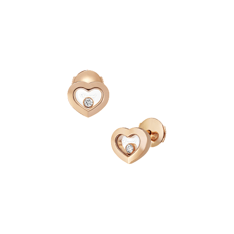 AgrandirChopard - Boucles d'oreilles Diamant Happy Diamonds Icons 83A054-5001 Vue de face et 3/4