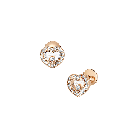 Enlarge {0}Chopard - Diamond Earrings Happy Diamonds Icons 83A054-5201 front & 3/4 view